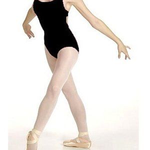 Bal Togs 6002 Women's Large (12-14) Black Double-Strap Back Halter Leotard